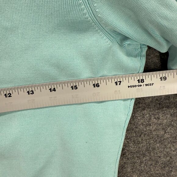 Pursuits.ltd. Sweater Pullover Women PM Petite Blue Knit Silk V-Neck Long Sleeve - Picture 4 of 6